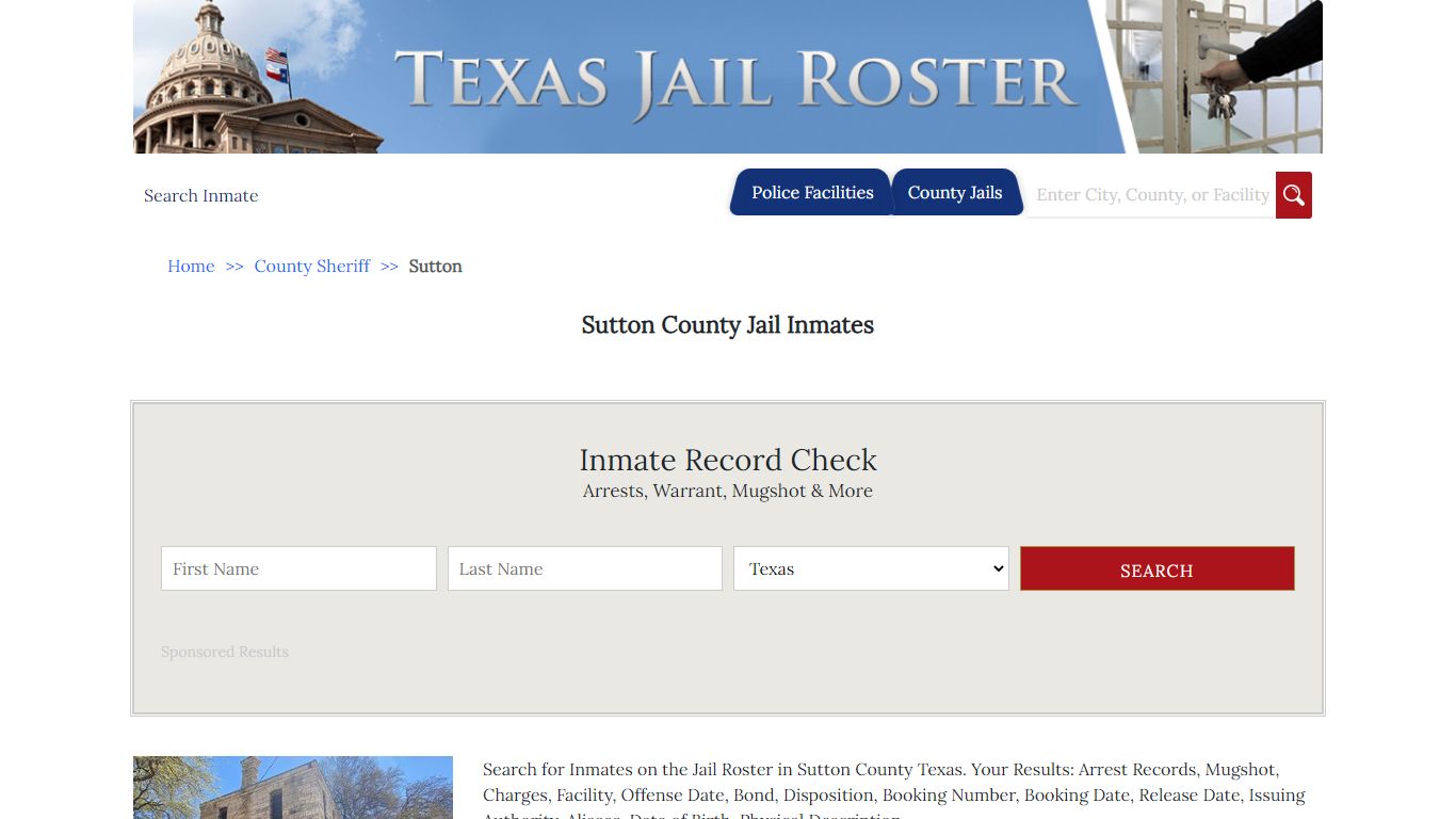 Sutton County Jail Inmates - Jail Roster Search